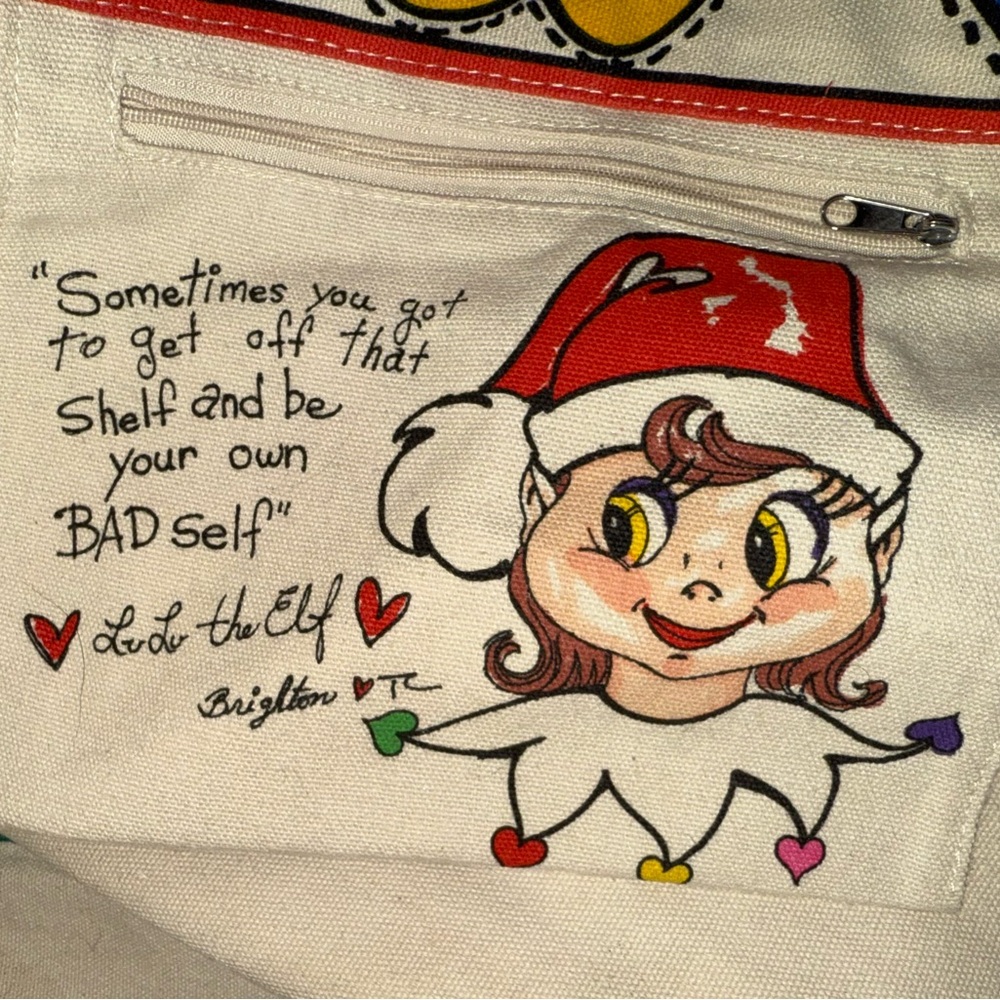Brighton Retired Holiday Love & Joy Canvas Tote (Tom Clancy) - Picture 4 of 5